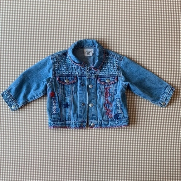 Vintage baby Gap 1996 "B" embroidereddenim trucker jacket